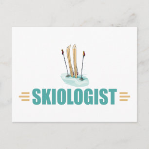 Funny Snow Skiing Postcard