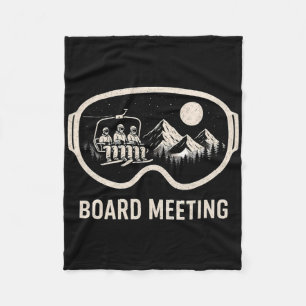 Funny Snowboard Meeting Winter Sports Lovers Ski L Fleece Blanket