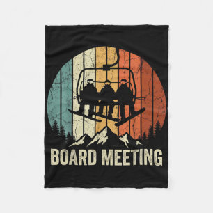 Funny Snowboard Meeting Winter Sports Lovers Ski L Fleece Blanket