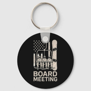 Funny Snowboard Meeting Winter Sports Lovers Ski L Key Ring