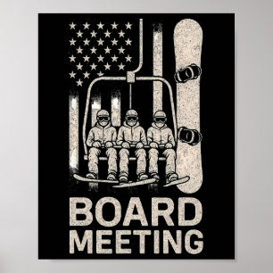 Funny Snowboard Meeting Winter Sports Lovers Ski L Poster