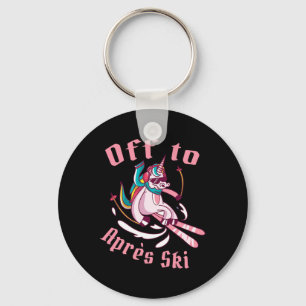 Funny Snowboard Ski Skiing Unicorn Off To Après Sk Key Ring
