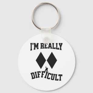 Funny Snowboarder Double Black Diamonds I'm Really Key Ring