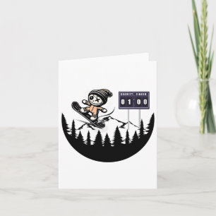Funny Snowboarder For Broke Finger Snowboarding Ac Card