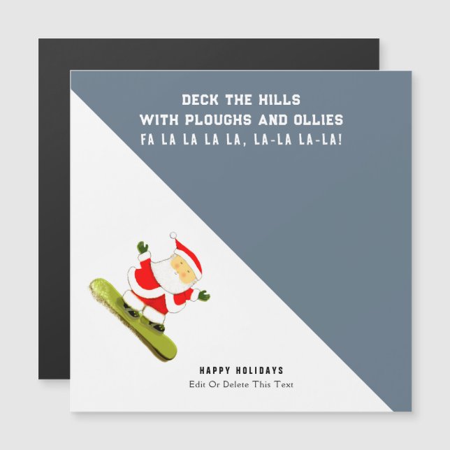 Funny Snowboarding Christmas Cards (Front/Back)