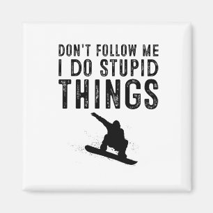 Funny Snowboarding Gift Men Women Cute Snowboarder Magnet