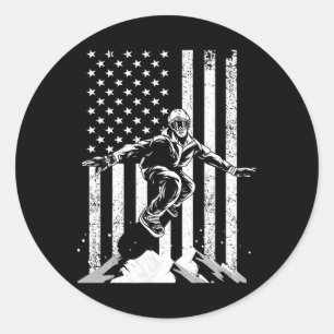 Funny Snowboarding Lover Art For Men Women Snowboa Classic Round Sticker
