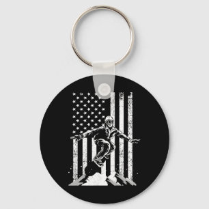 Funny Snowboarding Lover Art For Men Women Snowboa Key Ring
