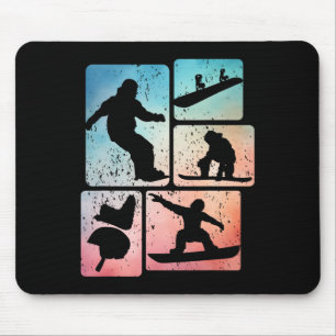 Funny Snowboarding Lover Snowboarder Winter Sports Mouse Pad