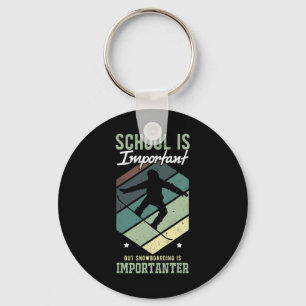Funny Snowboarding School Is Important Snowboardin Key Ring