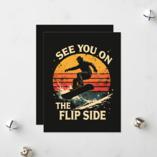 Funny Snowboarding - See You On The Flip Side Holiday Card