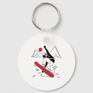 Funny Snowboarding Shirt - Snow Boarder Lovers Gif Key Ring