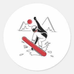 Funny Snowboarding - Snow Boarder Lovers Gift Classic Round Sticker