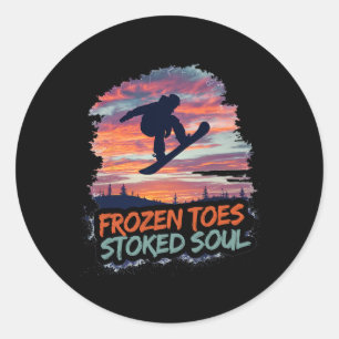 Funny Snowboarding Snowboarder Life Winter Sports Classic Round Sticker