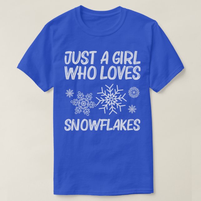 Funny Snowflake Art For Girls Kids Ice Snow Winter T-Shirt (Design Front)