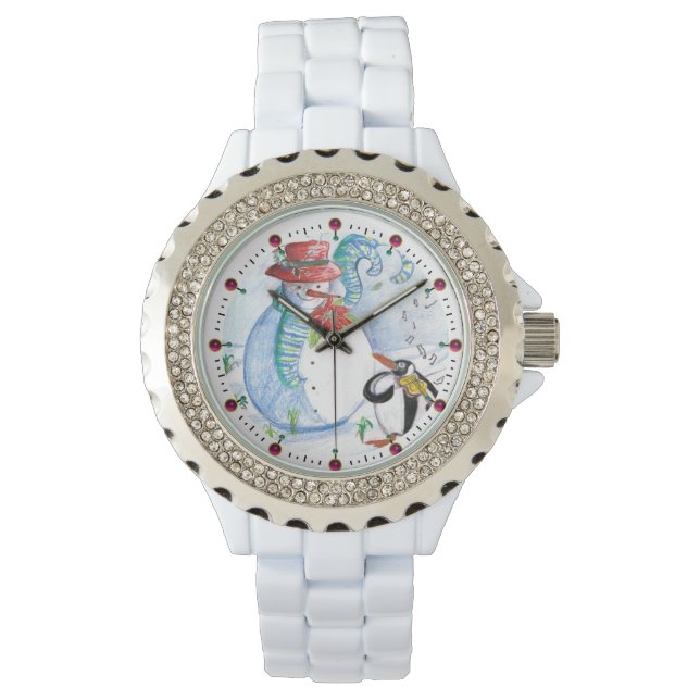 FUNNY SNOWMAN AND PENGUIN'S WINTER SERENADE WATCH (Front)