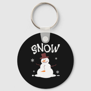 Funny Snowman And Snow Blower Matching Couple Chri Key Ring