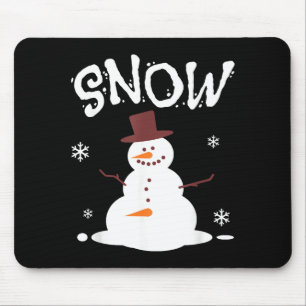Funny Snowman And Snow Blower Matching Couple Chri Mouse Pad