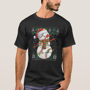 Funny Snowman Baseball Christmas Ball Ugly Sweater