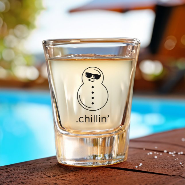 Funny Snowman Chillin' Cheeky Sippers  Humourous Shot Glass (Funny chillin' snowman shot glass as part of the Cheeky Sippers collection by MugPint.)