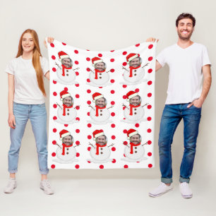 Funny Snowman Christmas  Fleece Blanket