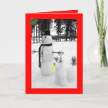 Funny snowman Christmas Holiday Card<br><div class="desc">Silly snowman Christmas cards for dog lovers with a funny, humourous snowman theme for those who love to see funny snowmen at Christmas.Funny, humourous snowmen Christmas cards will certainly make folk laugh this festive season with their wicked snowmen humour.</div>