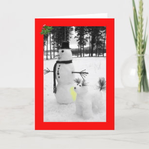 Funny snowman Christmas Holiday Card