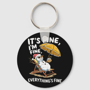 Funny Snowman Christmas In July Xmas Summer Christ Key Ring