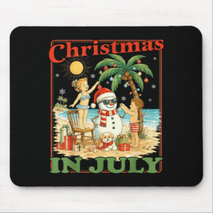 Funny snowman christmas in july xmas summer mouse pad