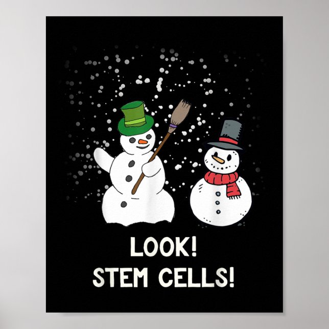 Funny Snowman Christmas Science Xmas Biology Snow  Poster (Front)