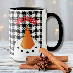 Funny Snowman Face Bold Holiday Gift Personalised Mug