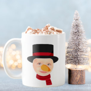 Funny Snowman Face Christmas Mug