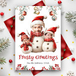 Funny Snowman Family Photo Face Cool Fun Christmas Holiday Card<br><div class="desc">Amuse your guests with this hilariously funny Christmas card featuring a snowman family with customisable faces of father, mother and child. A fun keepsake for friends and family. Simply add your text on this easy-to-use template and personalise this card with your favourite photos to make it a one-of-a-kind holiday card....</div>