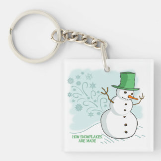 Funny Snowman Farts Snowflakes Key Ring