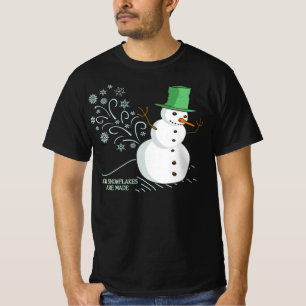 Funny Snowman Farts Snowflakes T-Shirt