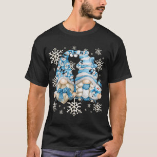 Funny Snowman Gnomies With Snowflakes - Cute Winte T-Shirt