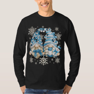 Funny Snowman Gnomies With Snowflakes - Cute Winte T-Shirt