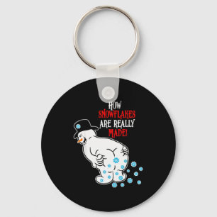 Funny Snowman How Snowflake Are Really Made Christ Key Ring