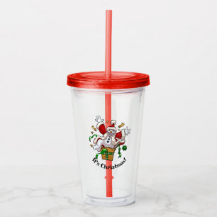 Funny Snowman It's Christmas! Big Surprise Cartoon Acrylic Tumbler