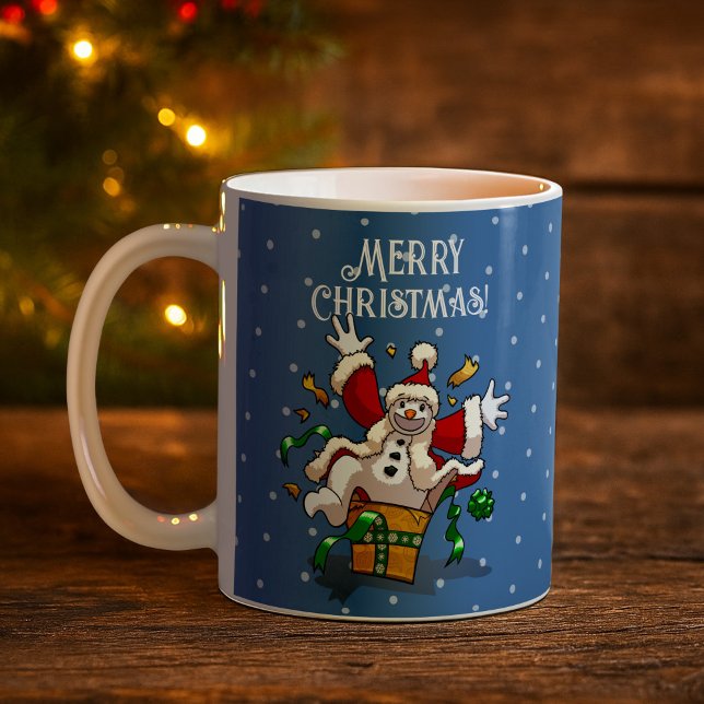 Funny Snowman Merry Christmas Surprise Cartoon Coffee Mug (Creator Uploaded)