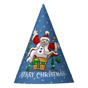 Funny Snowman Merry Christmas Surprise Cartoon Party Hat