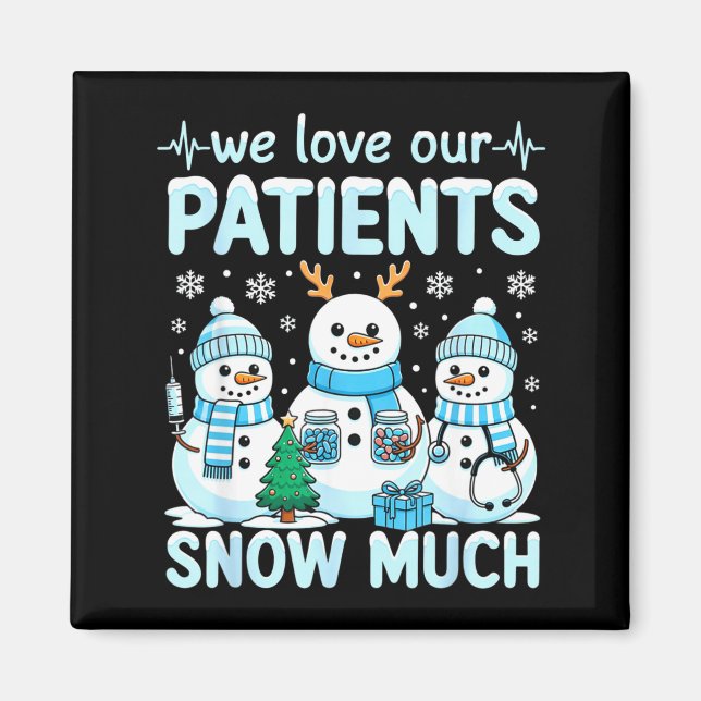 Funny Snowman Nurse Christmas Winter Holiday Healt Magnet (Front)