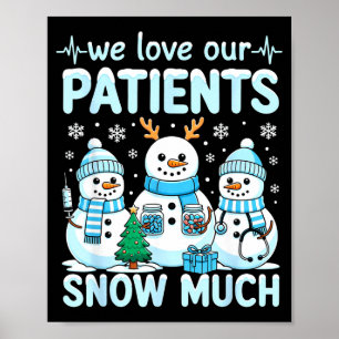 Funny Snowman Nurse Christmas Winter Holiday Healt Poster