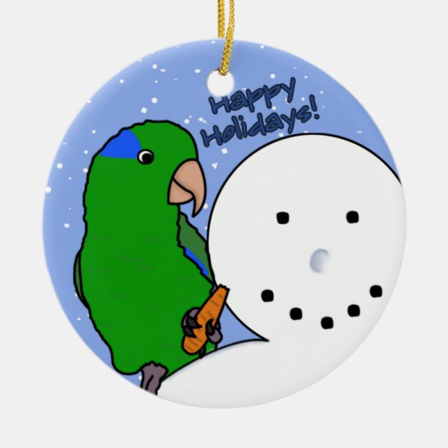 Funny Snowman Parrotlet Ornament (Front)