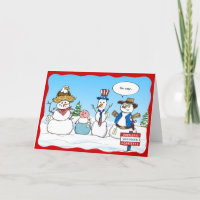 Funny Snowman Patriotic Christmas