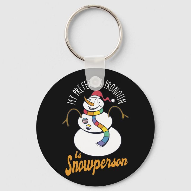 Funny Snowman Quote Key Ring (Front)