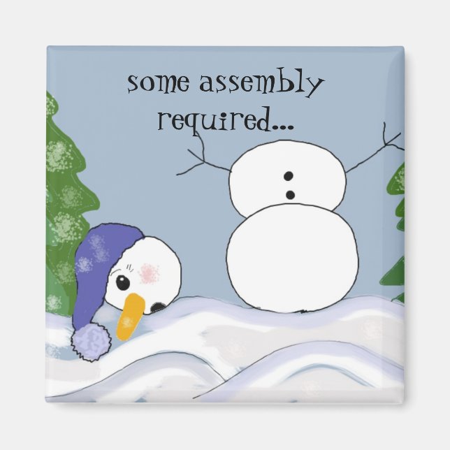 Funny Snowman Scene Magnet (Front)