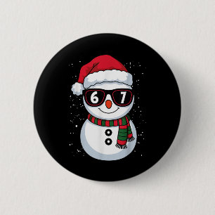 Funny Snowman Six Seven Christmas 67 Meme Gen Alph 6 Cm Round Badge