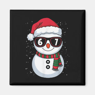 Funny Snowman Six Seven Christmas 67 Meme Gen Alph Magnet