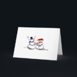 Funny Snowman Stick Up Christmas Card<br><div class="desc">Snowman Stick Up Christmas Card</div>